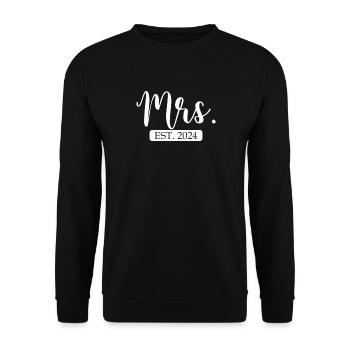 Frau Est. 2024 passendes Paar frisch verheiratet v - Unisex Pullover - Schwarz - Vorne - Alina (178cm) & Michal (187cm)