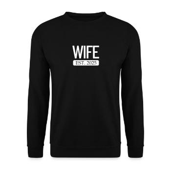 Frau Est. 2025 Matching Ehepaar verheiratet 2025 F - Unisex Pullover - Schwarz - Vorne - Alina (178cm) & Michal (187cm)