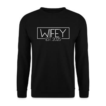 Wifey Est. 2025 Matching Ehepaar verheiratet 2025w - Unisex Pullover - Schwarz - Vorne - Alina (178cm) & Michal (187cm)