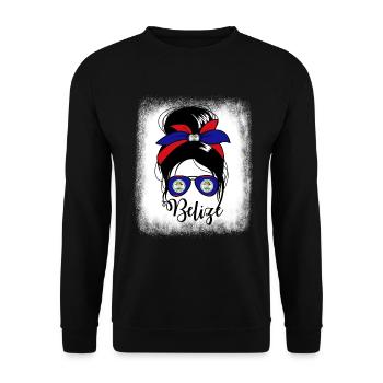 Belize Messy Bun Belizean Women's Belize - Unisex Pullover - Schwarz - Vorne - Alina (178cm) & Michal (187cm)