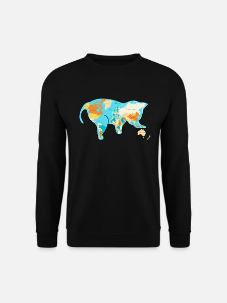World ist eine Katze, die mit der australischen Ge - Unisex Pullover - Schwarz