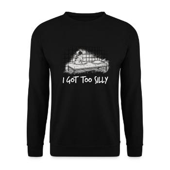 Gepolstertes Zimmermeme, das ich zu dumm wurde - Unisex Pullover - Schwarz - Vorne - Alina (178cm) & Michal (187cm)