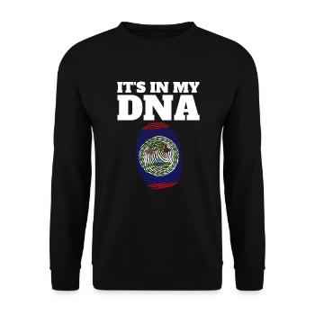 Es ist in meiner DNA Belize Fingerabdruck Belizean - Unisex Pullover - Schwarz - Vorne - Alina (178cm) & Michal (187cm)