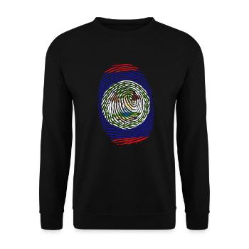 Es ist in meiner DNA Belize Fingerabdruck Belizean - Unisex Pullover - Schwarz - Vorne - Alina (178cm) & Michal (187cm)
