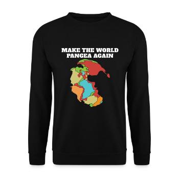 Machen Sie die Welt pangea lustiger Geographielehr - Unisex Pullover - Schwarz - Vorne - Alina (178cm) & Michal (187cm)