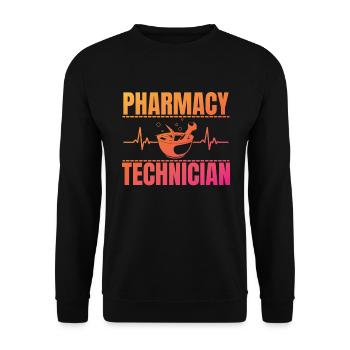 Pharmazie -Techniker Geschenk Frauen Apotheke Tech - Unisex Pullover - Schwarz - Vorne - Alina (178cm) & Michal (187cm)