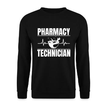 Pharmazie -Techniker Geschenk Frauen Apotheke Tech - Unisex Pullover - Schwarz - Vorne - Alina (178cm) & Michal (187cm)