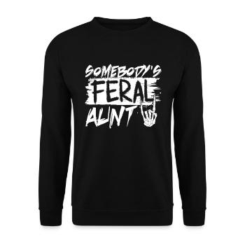 Jemandes wilde Tante lustige jemandes wilde Tante - Unisex Pullover - Schwarz - Vorne - Alina (178cm) & Michal (187cm)