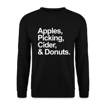 Äpfel pflücken Apfelwein und Donuts Apple Picking - Unisex Pullover - Schwarz - Vorne - Alina (178cm) & Michal (187cm)