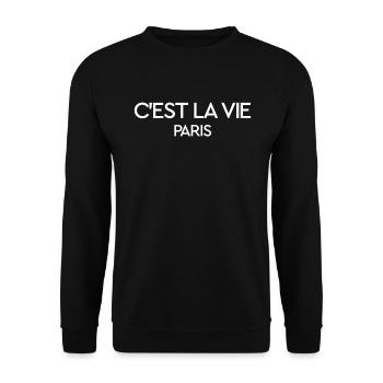 C'est la Vie Paris Frankreich Urlaub Das ist das L - Unisex Pullover - Schwarz - Vorne - Alina (178cm) & Michal (187cm)