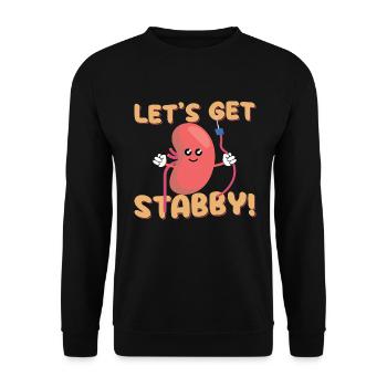 Lassen Sie uns stichby lustige Hämodialyse -Dialys - Unisex Pullover - Schwarz - Vorne - Alina (178cm) & Michal (187cm)