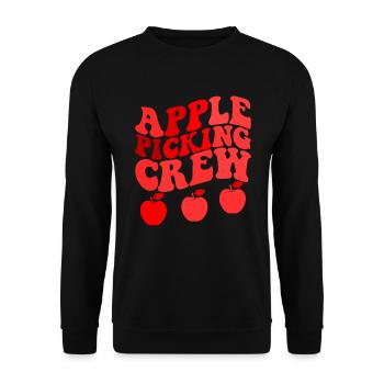 Apple Picking Crew Apple Orchard Apple Picking - Unisex Pullover - Schwarz - Vorne - Alina (178cm) & Michal (187cm)