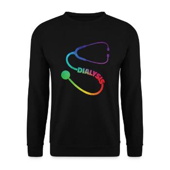 Dialyse -Stethoskop -Hämodialyse -Techniker - Unisex Pullover - Schwarz - Vorne - Alina (178cm) & Michal (187cm)
