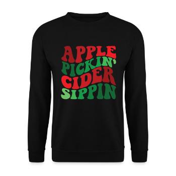 Apple Pickin 'Cider Sippin' Apple Lover Apple Appl - Unisex Pullover - Schwarz - Vorne - Alina (178cm) & Michal (187cm)