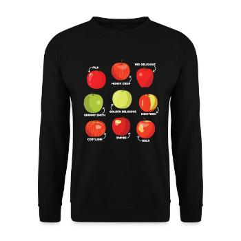 Arten von Äpfeln Apple Liebhaber Apple Orchard Pic - Unisex Pullover - Schwarz - Vorne - Alina (178cm) & Michal (187cm)