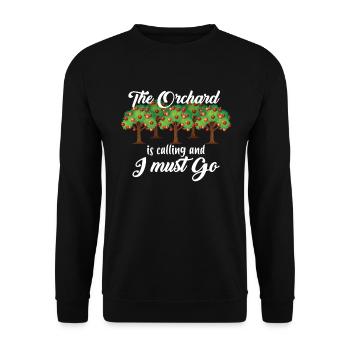 Der Obstgarten ruft an und ich muss Apple PickingA - Unisex Pullover - Schwarz - Vorne - Alina (178cm) & Michal (187cm)