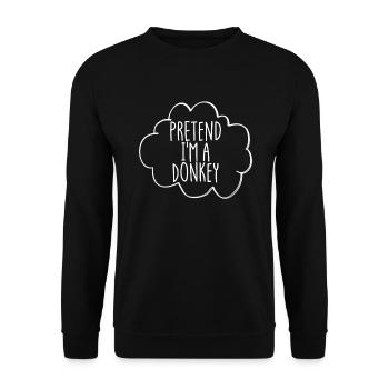 Stellen Sie sich vor, ich bin ein Halloween -Esel - Unisex Pullover - Schwarz - Vorne - Alina (178cm) & Michal (187cm)