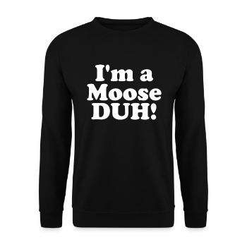 Ich bin ein Elch duh! Faules Halloween -Kostüm bin - Unisex Pullover - Schwarz - Vorne - Alina (178cm) & Michal (187cm)