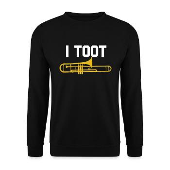 Ich toot Funny Posbone Player Jazz School Band - Unisex Pullover - Schwarz - Vorne - Alina (178cm) & Michal (187cm)