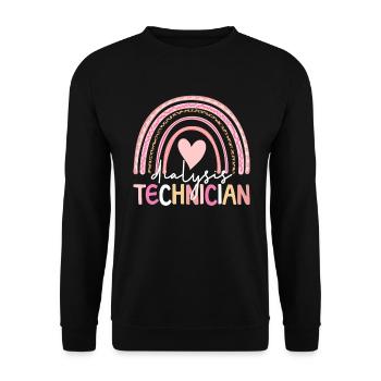 Dialyse -Techniker Boho Regenbogen Hämodialyse Tec - Unisex Pullover - Schwarz - Vorne - Alina (178cm) & Michal (187cm)