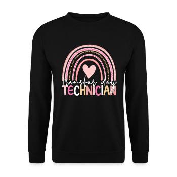 Übertragungstagstechniker Boho Regenbogen in vitro - Unisex Pullover - Schwarz - Vorne - Alina (178cm) & Michal (187cm)