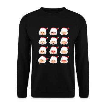 Frau Claus Emoticons Weihnachten Emoticons Frau Cl - Unisex Pullover - Schwarz - Vorne - Alina (178cm) & Michal (187cm)