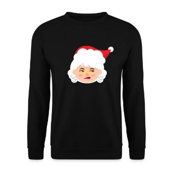 Frau Claus Emoticons nicht amüsierte Weihnachten F - Unisex Pullover - Schwarz - Vorne - Alina (178cm) & Michal (187cm)