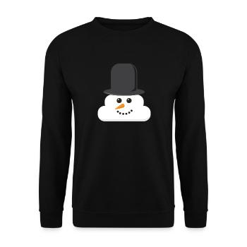 Snowman Poop Weihnachten Emoticon Kinder Schneeman - Unisex Pullover - Schwarz - Vorne - Alina (178cm) & Michal (187cm)