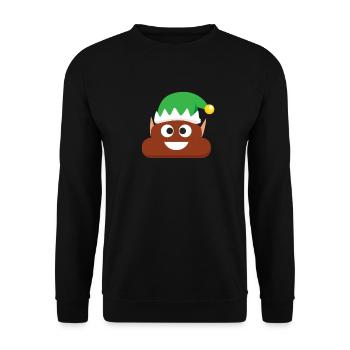 Elf Poop Weihnachten Emoticon Kids Elf Poop - Unisex Pullover - Schwarz - Vorne - Alina (178cm) & Michal (187cm)