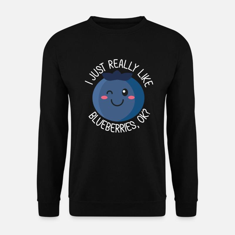 Ich mag Blaubeeren wirklich sehr, Kinder Blaubeere - Unisex Pullover - Schwarz