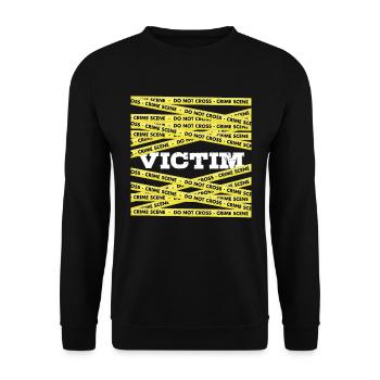 Opfertatus Tun kein Kreuz des wahren Verbrechens - Unisex Pullover - Schwarz - Vorne - Alina (178cm) & Michal (187cm)