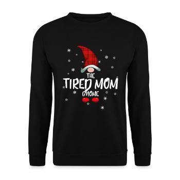 Die müde Mutter Gnome Familie Weihnachten müde Mut - Unisex Pullover - Schwarz - Vorne - Alina (178cm) & Michal (187cm)