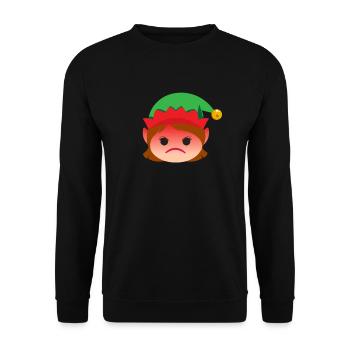 Mädchen Elf Emoticons wütender Elf lustiger Weihna - Unisex Pullover - Schwarz - Vorne - Alina (178cm) & Michal (187cm)