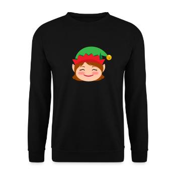 Mädchen Elf Emoticons erröten Mädchen Elf Weihnach - Unisex Pullover - Schwarz - Vorne - Alina (178cm) & Michal (187cm)