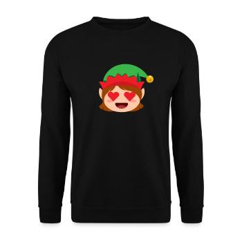 Mädchen Elf Emoticons Herzaugen Weihnachtsmädchen - Unisex Pullover - Schwarz - Vorne - Alina (178cm) & Michal (187cm)