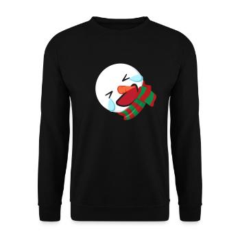 Snowman Emoticons rollen auf dem Boden und lachen - Unisex Pullover - Schwarz - Vorne - Alina (178cm) & Michal (187cm)