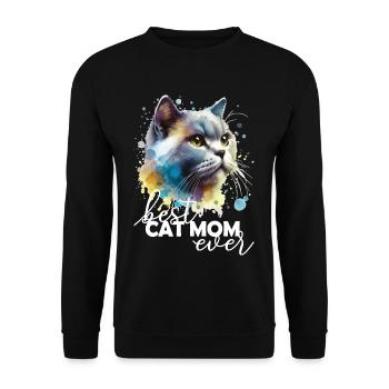 Best Cat Mom Beste Katzenmama - Unisex Pullover - Schwarz - Vorne - Alina (178cm) & Michal (187cm)