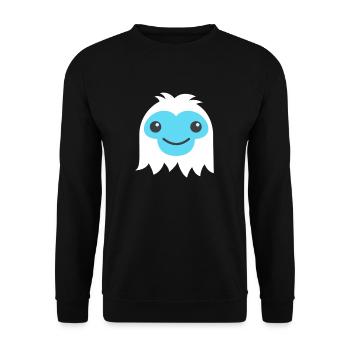 Happy abscheuliche Schneemann Emoticon - Unisex Pullover - Schwarz - Vorne - Alina (178cm) & Michal (187cm)