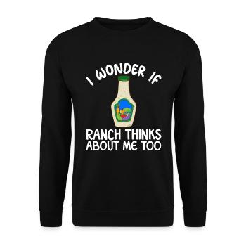 I wonder if ranch thinks of me too, ranch - Unisex Sweatshirt - black - Front - Alina (178cm) & Michal (187cm)