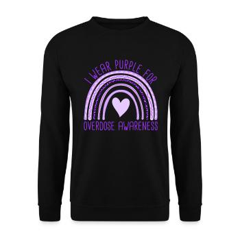 Je porte du violet pour la sensibilisation aux surdoses - Sweat-shirt Unisexe - noir - Devant - Alina (178cm) & Michal (187cm)