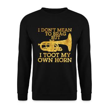 Will nicht prahlen, ich totze mein eigenes Hornmel - Unisex Pullover - Schwarz - Vorne - Alina (178cm) & Michal (187cm)