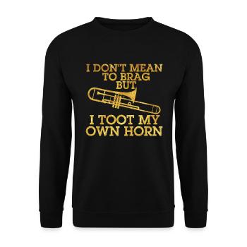 Ich will nicht prahlen, wenn ich meine eigene Horn - Unisex Pullover - Schwarz - Vorne - Alina (178cm) & Michal (187cm)