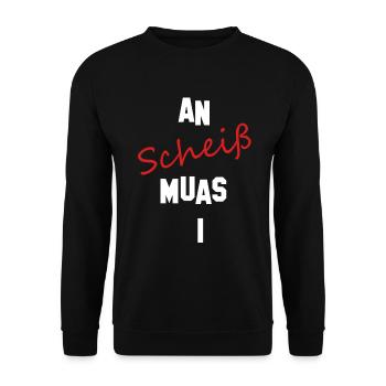 An Scheiß muas i - Unisex Pullover - Schwarz - Vorne - Alina (178cm) & Michal (187cm)