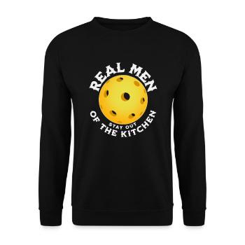 Real men stay out of the kitchen men Pickleba - Unisex Sweatshirt - black - Front - Alina (178cm) & Michal (187cm)