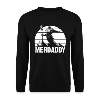 Mermaid Safety Merdaddy Enfants Sirène - Sweat-shirt Unisexe - noir - Devant - Alina (178cm) & Michal (187cm)