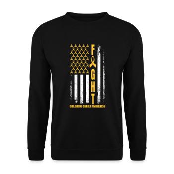 Bekämpfung von Krebsbekenntnis in der Kindheit USA - Unisex Pullover - Schwarz - Vorne - Alina (178cm) & Michal (187cm)