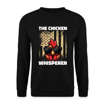 The Chicken Whisperer USA Flags Chicken Whisper - Unisex Sweatshirt - black - Front - Alina (178cm) & Michal (187cm)