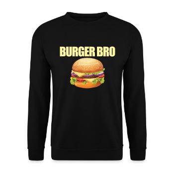 Burger Bro CheeseBurger Liebhaber Burger Foodie Bu - Unisex Pullover - Schwarz - Vorne - Alina (178cm) & Michal (187cm)