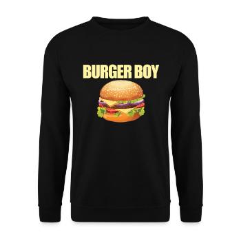 Burger Boy Cheeseburger Lover Burger Foodie - Sweat-shirt Unisexe - noir - Devant - Alina (178cm) & Michal (187cm)