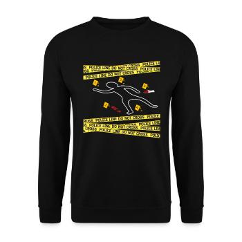 Victim Murder Crime Scene Chalk Outline True Crime Scene Chalk - Unisex Sweatshirt - black - Front - Alina (178cm) & Michal (187cm)